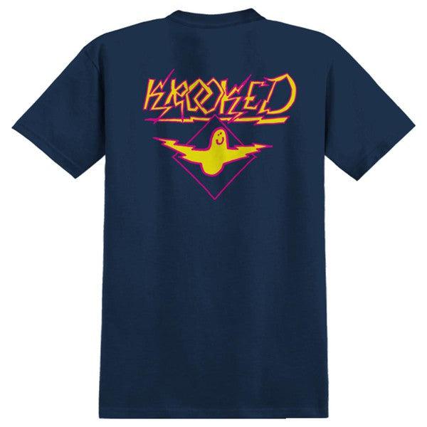 Krooked Skateboards Bird Lightening T-Shirt Navy-Black Sheep Skate Shop