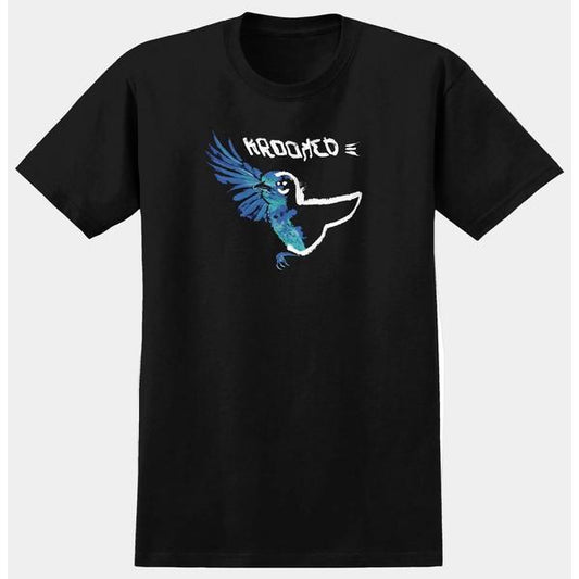 Krooked Skateboards Blue Bird T-Shirt Black-Black Sheep Skate Shop
