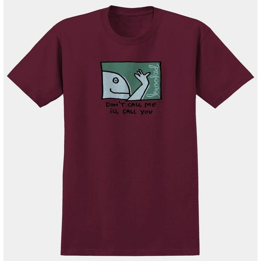 Krooked Skateboards Call Me T-Shirt Burgundy-Black Sheep Skate Shop