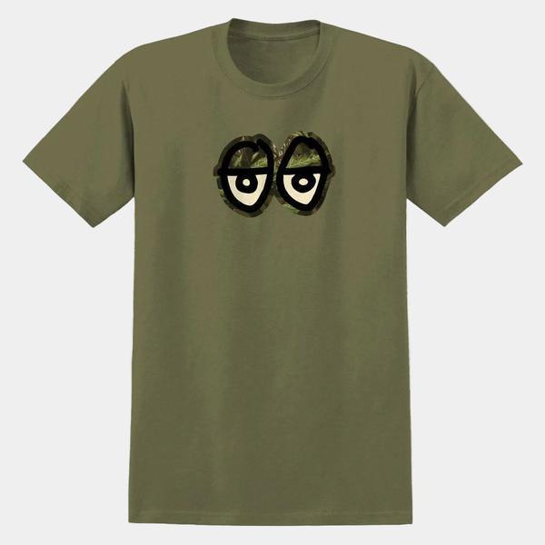 Krooked Skateboards Camo Eyes T-Shirt Military Green-Black Sheep Skate Shop