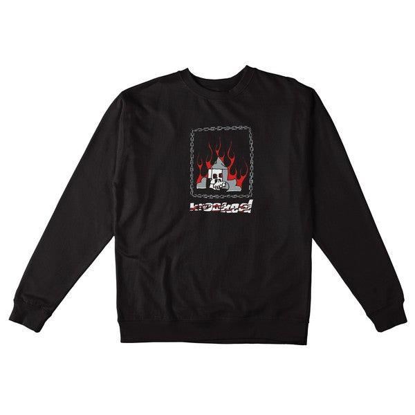 Krooked Skateboards Chain Frame Crewneck Black-Black Sheep Skate Shop