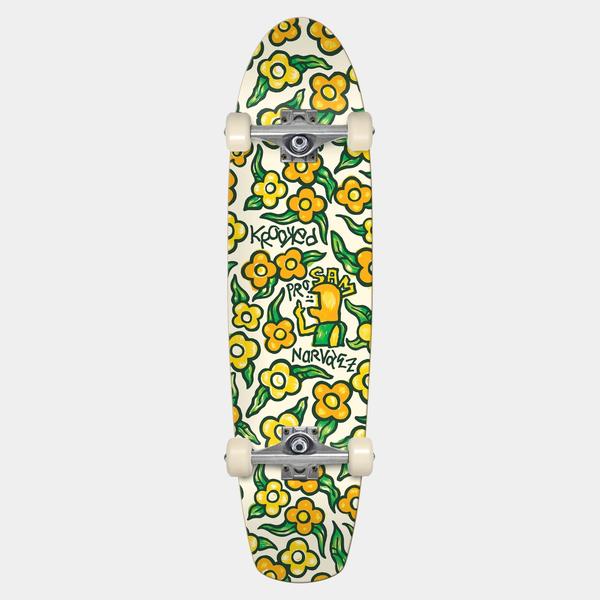 Krooked Skateboards Deluxe Sam Narvaez Flowers Zinger Complete Skateboard 7.75"-Black Sheep Skate Shop