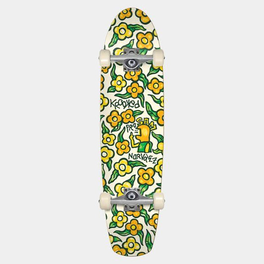 Krooked Skateboards Deluxe Sam Narvaez Flowers Zinger Complete Skateboard 7.75"-Black Sheep Skate Shop