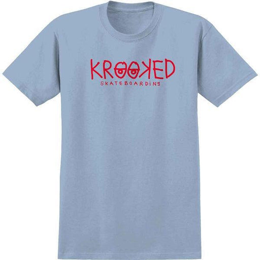 Krooked Skateboards Eyes Logo T-Shirt Light Blue - Red-Black Sheep Skate Shop