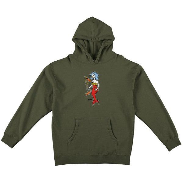 Krooked Skateboards Mermaid Hoody Olive-Black Sheep Skate Shop