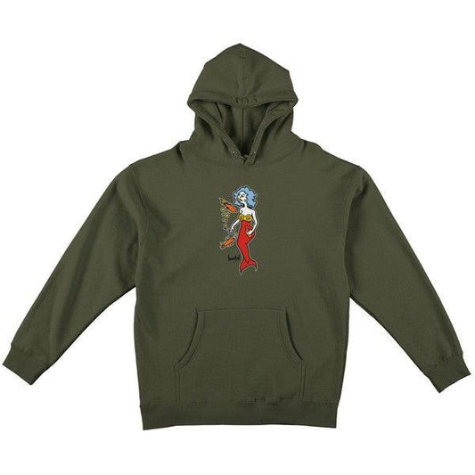 Krooked Skateboards Mermaid Hoody Olive-Black Sheep Skate Shop