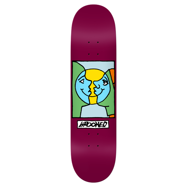 Krooked Skateboards Moonsmile Easy Rider Deck 8.25" Maroon-Black Sheep Skate Shop