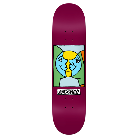 Krooked Skateboards Moonsmile Easy Rider Deck 8.25" Maroon-Black Sheep Skate Shop