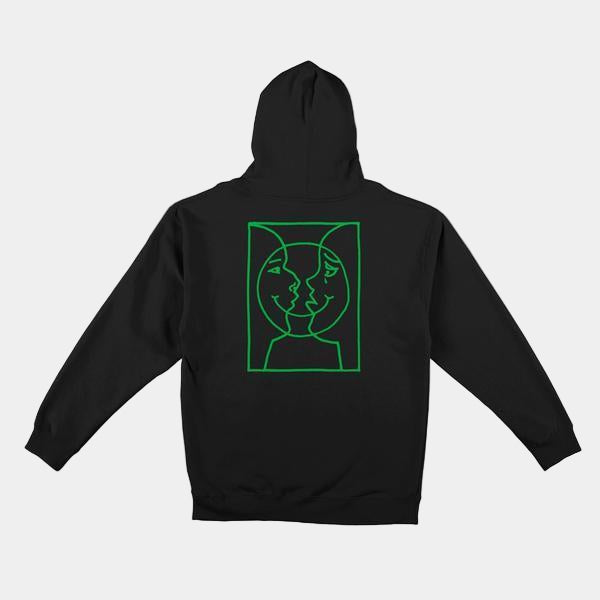 Krooked Skateboards Moonsmile Raw Hoody Black - Green-Black Sheep Skate Shop
