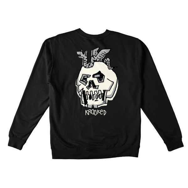 Krooked Skateboards No Monster Crewneck Black-Black Sheep Skate Shop