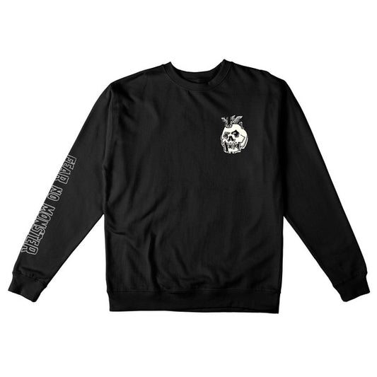 Krooked Skateboards No Monster Crewneck Black-Black Sheep Skate Shop