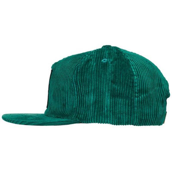 Krooked Skateboards Reaper Corduroy Snapback Hat Emerald Green-Black Sheep Skate Shop
