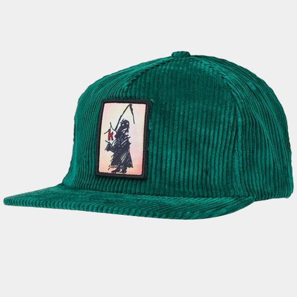Krooked Skateboards Reaper Corduroy Snapback Hat Emerald Green-Black Sheep Skate Shop