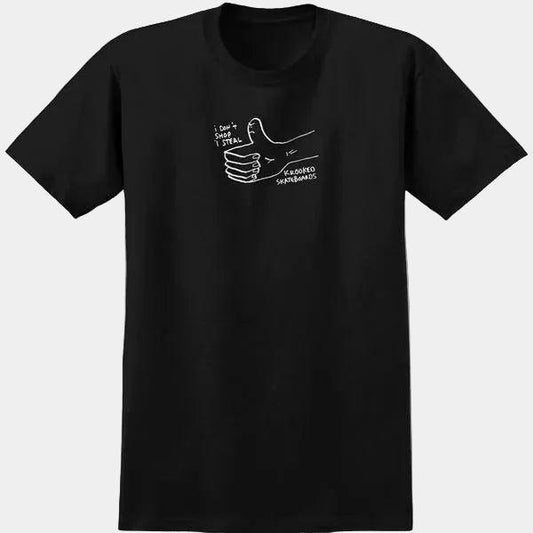 Krooked Skateboards Shop Steal T-Shirt Black-Black Sheep Skate Shop