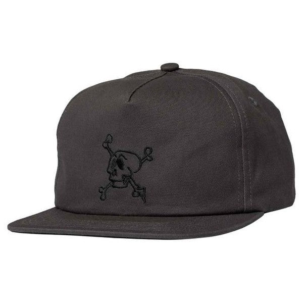 Krooked Skateboards Style Snapback Hat Charcoal - Black-Black Sheep Skate Shop