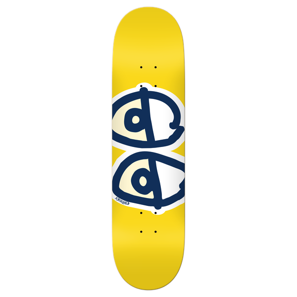 Krooked Skateboards Team Eyes Deck 8.06" Yellow-Black Sheep Skate Shop