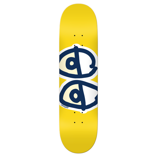 Krooked Skateboards Team Eyes Deck 8.06" Yellow-Black Sheep Skate Shop