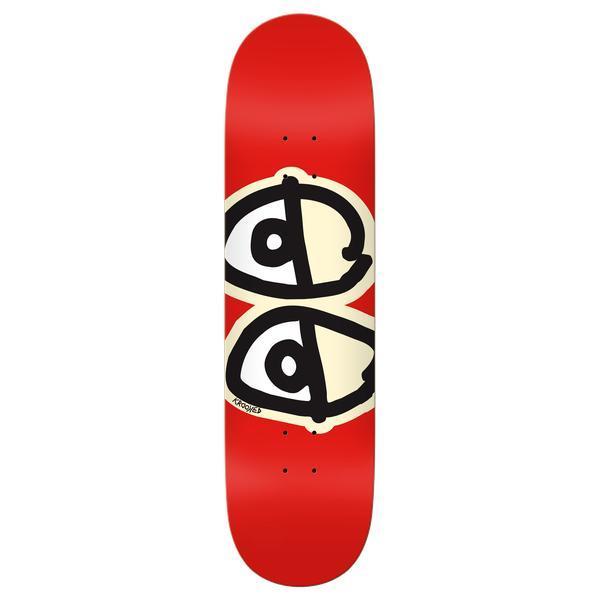 Krooked Skateboards Team Eyes Deck 8.38" Red - Cream-Black Sheep Skate Shop