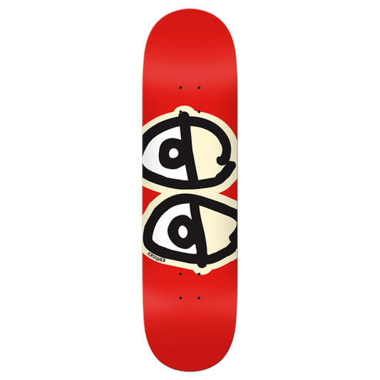 Krooked Skateboards Team Eyes Deck 8.38" Red - Cream-Black Sheep Skate Shop