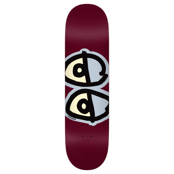 Krooked Skateboards Team Eyes Deck 8.75" Maroon - Blue-Black Sheep Skate Shop