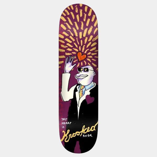 Krooked Skateboards Tom Knox This Heart Deck 8.5"-Black Sheep Skate Shop