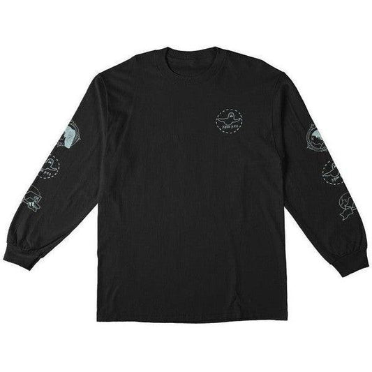 Krooked Skateboards Trinity Long Sleeve T-Shirt Black-Black Sheep Skate Shop