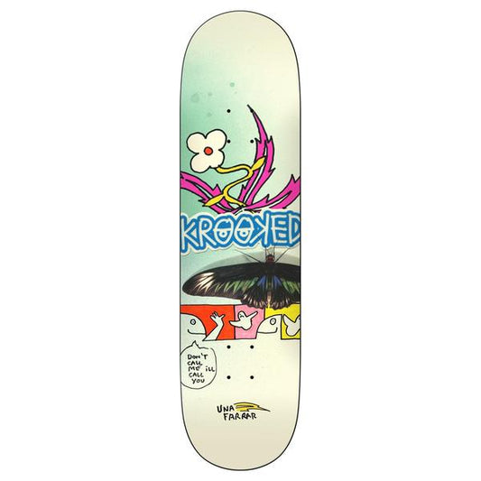 Krooked Skateboards Una Farrar Butterfly Call Deck 8.5"-Black Sheep Skate Shop