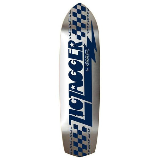 Krooked Skateboards Zip Zagger Cruiser Deck 8.6" Silver Foil-Black Sheep Skate Shop