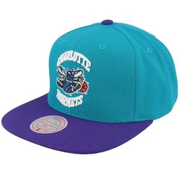 Mitchell & Ness Charlotte Hornet Side Core 2.0 Retro HWC Snapback Hat Teal - Purple-Black Sheep Skate Shop