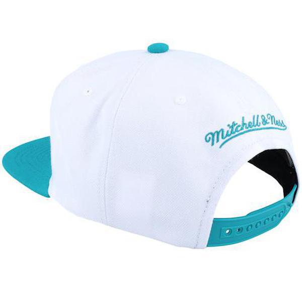 Mitchell & Ness Charlotte Hornet Side Core 2.0 Retro HWC Snapback Hat White - Teal-Black Sheep Skate Shop