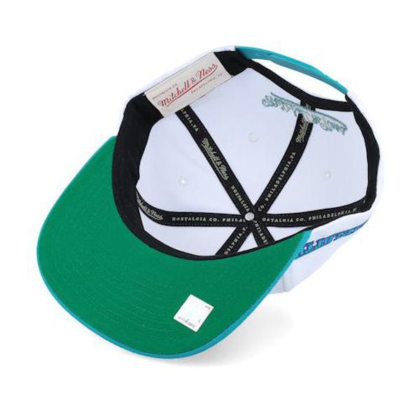 Mitchell & Ness Charlotte Hornet Side Core 2.0 Retro HWC Snapback Hat White - Teal-Black Sheep Skate Shop