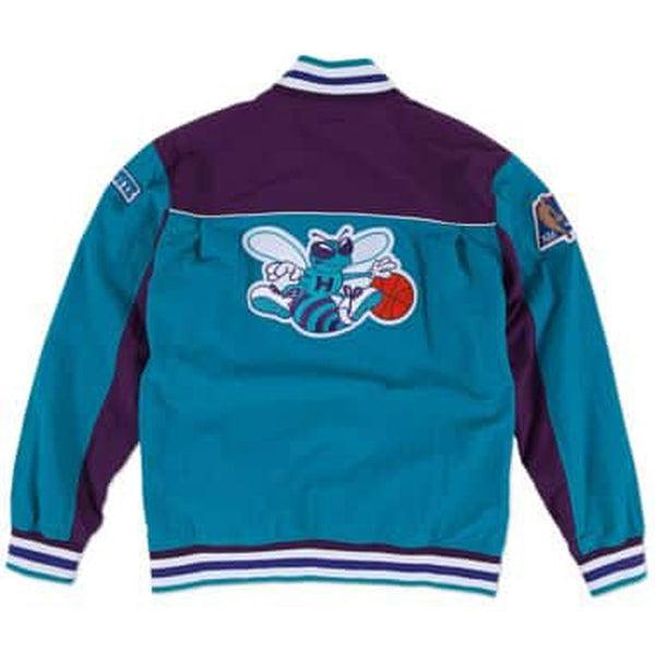 Mitchell And Ness Charlotte Hornets NBA Preseason Warm Up Track Jacket  (teal)