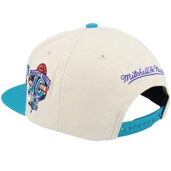 Mitchell & Ness Charlotte Hornets Across The Board HWC Snapback Hat Cream-Black Sheep Skate Shop