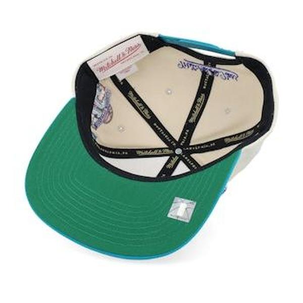 Mitchell & Ness Charlotte Hornets Across The Board HWC Snapback Hat Cream-Black Sheep Skate Shop