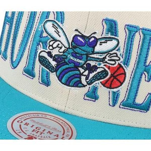 Mitchell & Ness Charlotte Hornets Across The Board HWC Snapback Hat Cream-Black Sheep Skate Shop