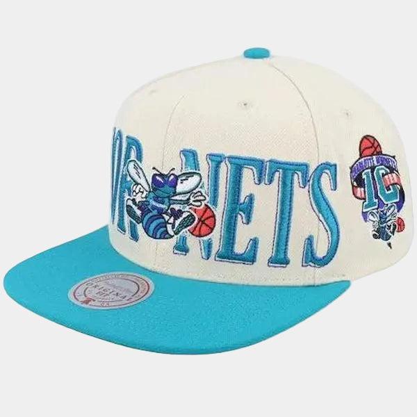 Mitchell & Ness Charlotte Hornets Across The Board HWC Snapback Hat Cream-Black Sheep Skate Shop