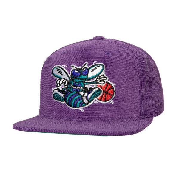 Mitchell & Ness Charlotte Hornets All Directions Cord HWC Snapback Hat Purple-Black Sheep Skate Shop