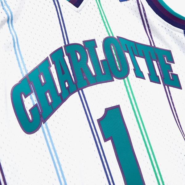 Mitchell & Ness Charlotte Hornets Baron Davis 1999-2000 Swingman Jersey White-Black Sheep Skate Shop