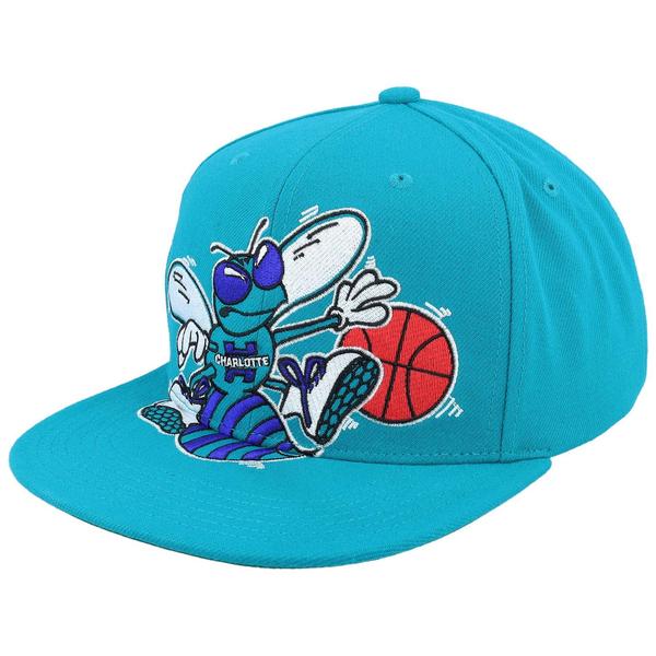 Mitchell & Ness Charlotte Hornets Big Time HWC Snapback Hat Teal-Black Sheep Skate Shop