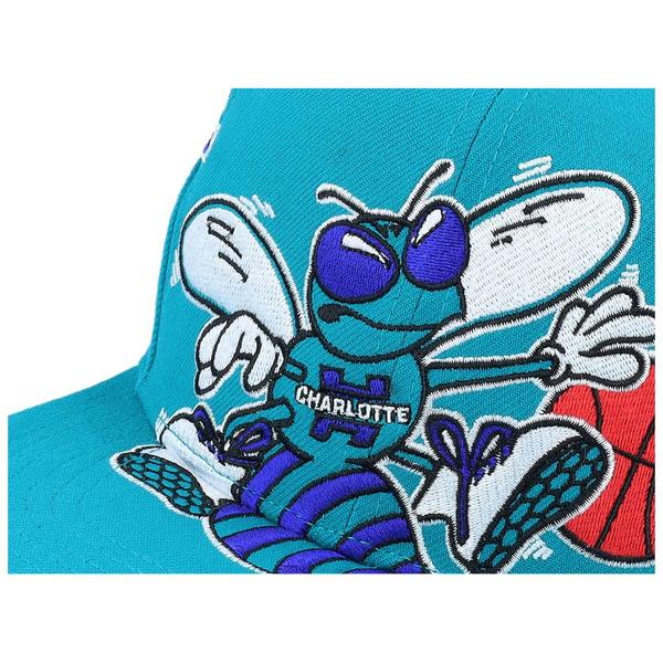 Mitchell & Ness Charlotte Hornets Big Time HWC Snapback Hat Teal-Black Sheep Skate Shop