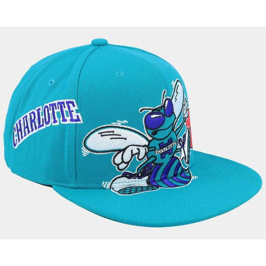 Mitchell & Ness Charlotte Hornets Big Time HWC Snapback Hat Teal-Black Sheep Skate Shop