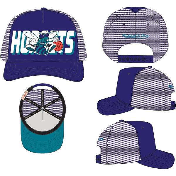 Mitchell & Ness Charlotte Hornets Billboard Retro Trucker HWC Snapback Hat-Black Sheep Skate Shop