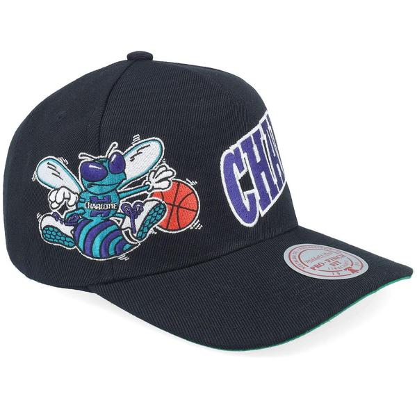 Mitchell & Ness Charlotte Hornets Busted Pro HWC Snapback Hat Black-Black Sheep Skate Shop