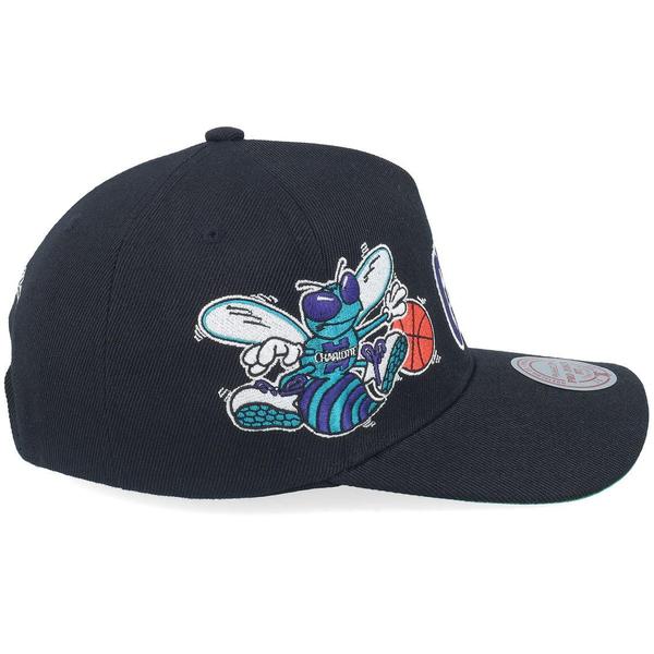 Mitchell & Ness Charlotte Hornets Busted Pro HWC Snapback Hat Black-Black Sheep Skate Shop