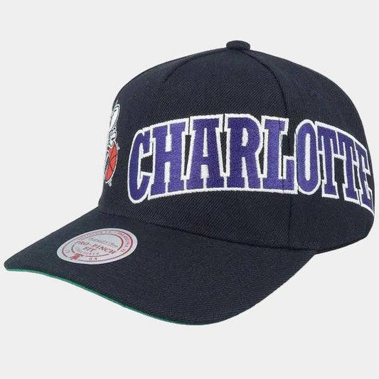 Mitchell & Ness Charlotte Hornets Busted Pro HWC Snapback Hat Black-Black Sheep Skate Shop