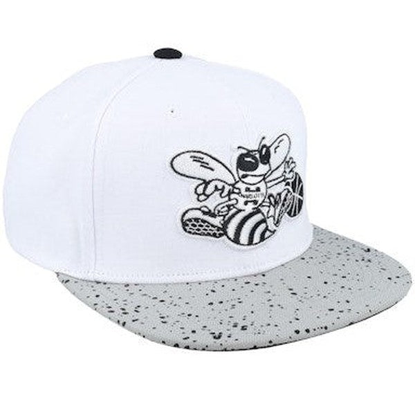 Mitchell & Ness Charlotte Hornets Cement Top HWC Snapback Hat White - Silver-Black Sheep Skate Shop