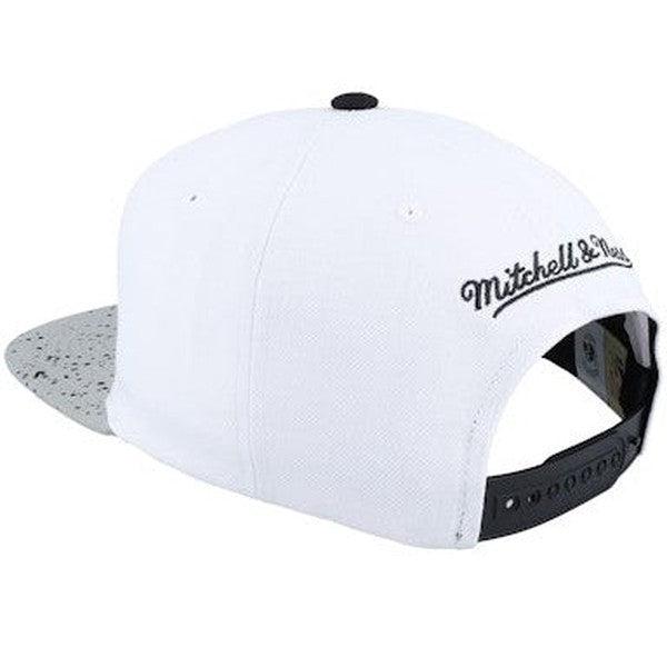 Mitchell & Ness Charlotte Hornets Cement Top HWC Snapback Hat White - Silver-Black Sheep Skate Shop