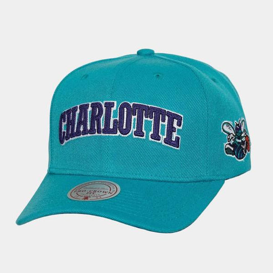 Mitchell & Ness Charlotte Hornets Chain Gang Pro HWC Snapback Hat Teal - Purple-Black Sheep Skate Shop