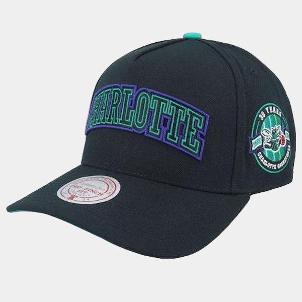 Mitchell & Ness Charlotte Hornets Class Act Pro HWC Snapback Hat Black-Black Sheep Skate Shop