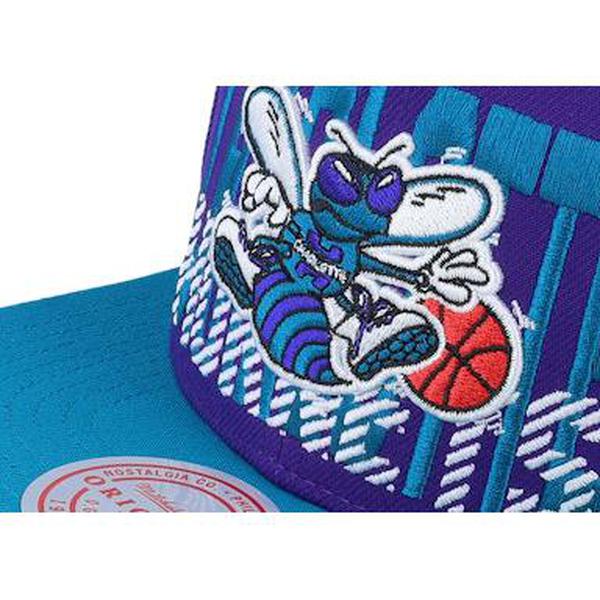 Mitchell & Ness Charlotte Hornets Cross Check HWC Snapback Hat-Black Sheep Skate Shop